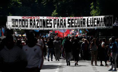 Marcha em Buenos Aires pelos 43 anos do golpe de Estado, em 24 de março.