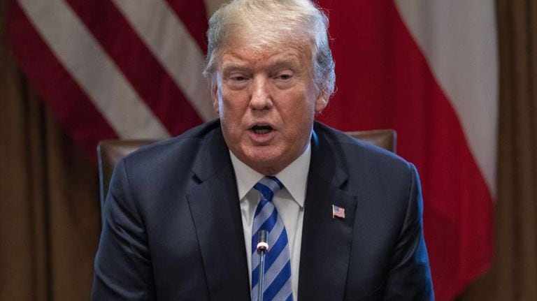 O presidente dos Estados Unidos, Donald Trump, nesta quarta-feira na Casa Branca