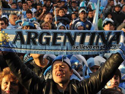 Torcedores argentinos em Buenos Aires.