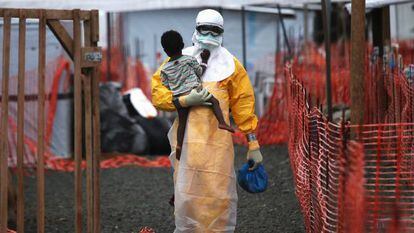 Hospital dos Médicos sem Fronteiras em Paynesville (Libéria) durante a última epidemia de ebola.