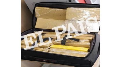 Maleta com a cocaína encontrada com o militar da comitiva de Bolsonaro.