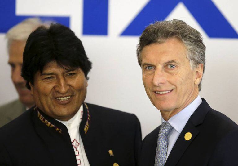 Evo Morales e Mauricio Macri, na cúpula.