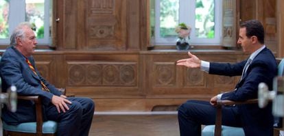 O presidente sírio, Bashar al-Assad, durante a entrevista à France Presse.