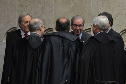 Cunha, ao centro, no abertura do ano no Judiciário.