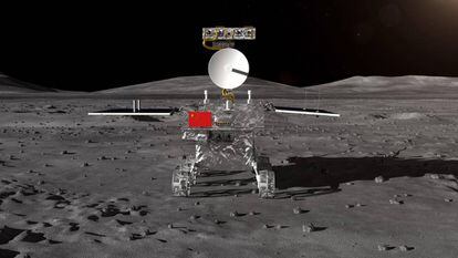Recriação do veículo lunar da sonda Chang'e-4.