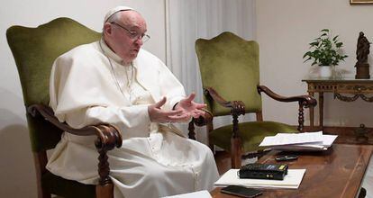 O papa Francisco, durante a entrevista.