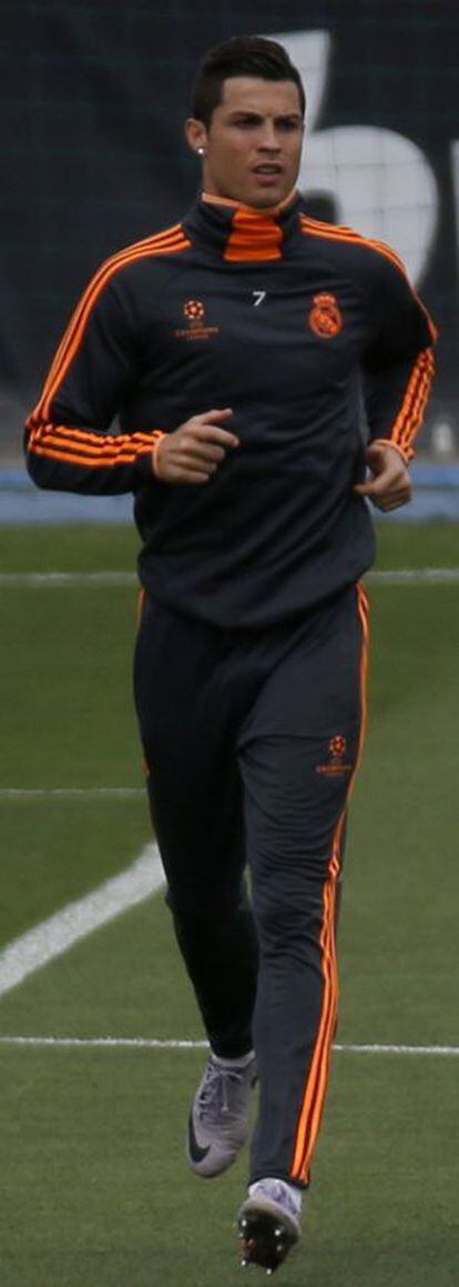Cristiano Ronaldo, durante o último treinamento.