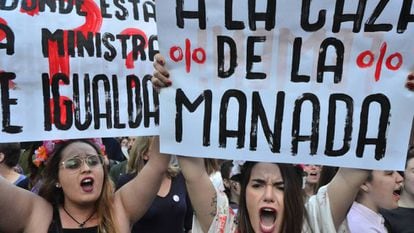 Protesto em Madri contra a sentença da Manada.