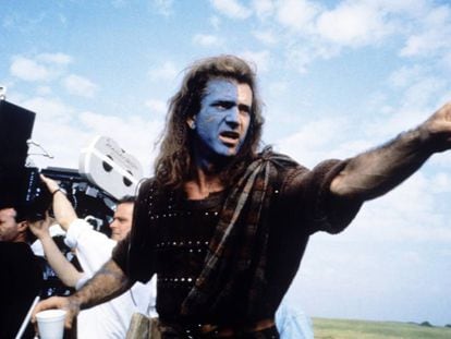 Mel Gibson, durante a filmagem de 'Coração Valente’, filme que dirigiu e protagonizou em 1995.