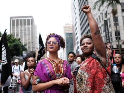 Manifestação no dia da Consciência Negra  em 20 de novembro de 2019, São Paulo.