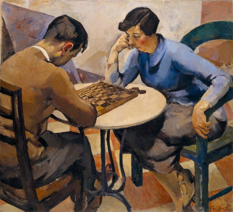 ‘Jogo de Damas’ (1927), óleo de Abel Manta.