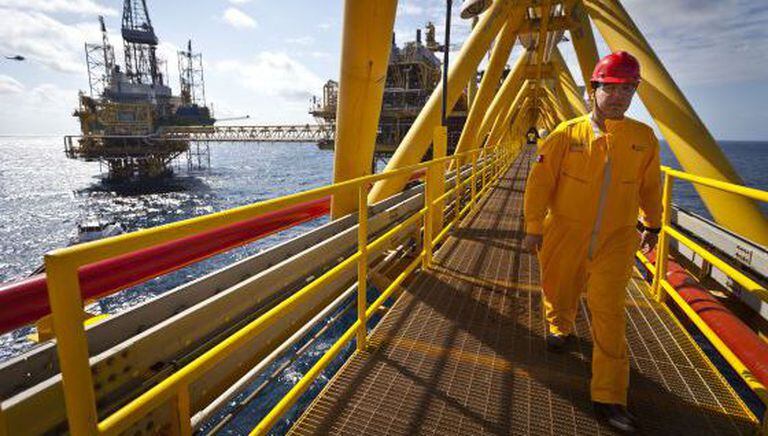 A plataforma Ku-M da Pemex no Golfo de México.