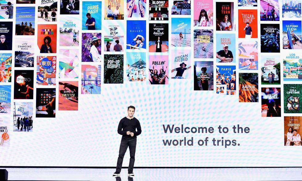 Brian Chesky, executivo-chefe do Airbnb, durante um evento da companhia.