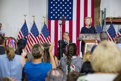 Hillary Clinton em um ato de campanha em Cleveland (Ohio) em 12 de junho de 2016.