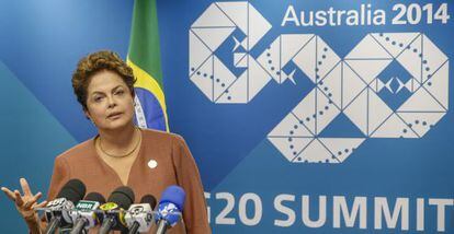 A presidenta Dilma em entrevista durante a reunião do G-20.