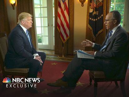 Donald Trump, entrevistado por Lester Holt na NBC.
