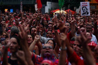 Ato pelo Lula Livre, neste domingo em São Paulo.