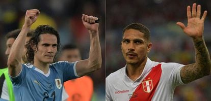 Cavani e Guerrero são os artilheiros de Uruguai e Peru na Copa América.
