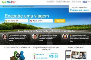 Página do BlaBlaCar no Brasil.