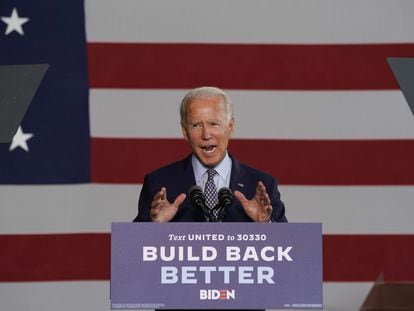 Joe Biden, durante seu discurso sobre economia na Pensilvânia, nesta quinta-feira.