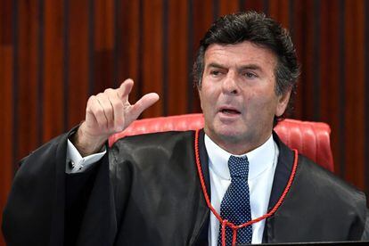 O presidente do STF, Luiz Fux, durante durante julgamento do Tribunal