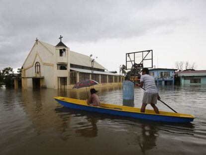 Os efeitos das inundações em Bulacán, no norte de Manila.
