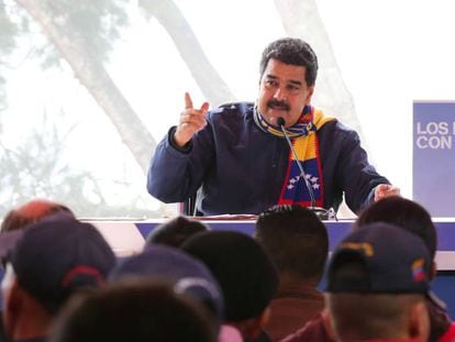 Nicolás Maduro durante o programa semanal 'Os Domingos com Maduro', em Caracas, neste domingo.
