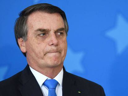 O presidente Bolsonaro no dia 28, no Palácio do Planalto.