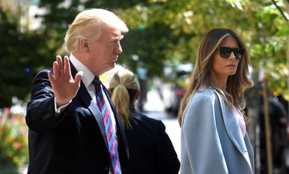O presidente Donald Trump e sua esposa Melania em Washington.