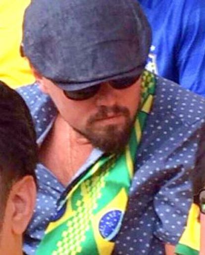Leo DiCaprio torcendo pelo Brasil no Mundial.
