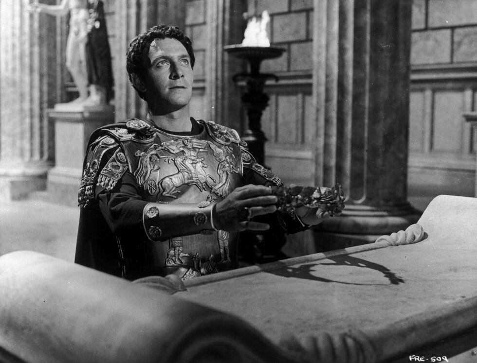 Christopher Plummer em uma cena de 'A queda do Império Romano', de 1964.