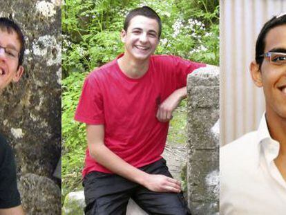 Os três jovens judeus: Naftali Fraenkel, Gilad Shaar e Eyal Yifrah.