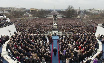 Trump, em 20 de janeiro, em sua posse.