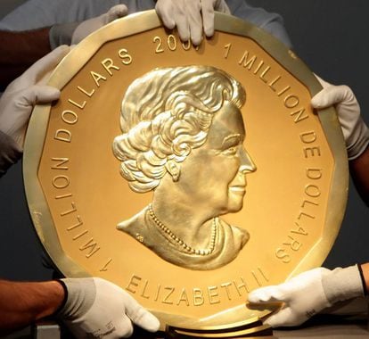 A moeda de ouro de um milhão de dólares canadenses em 2010.
