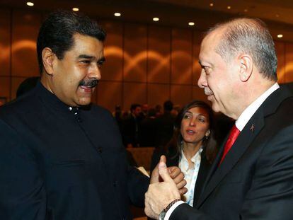 O presidente venezuelano, Nicolás Maduro, na quarta-feira com seu homólogo turco, Recep Tayyip Erdogan.