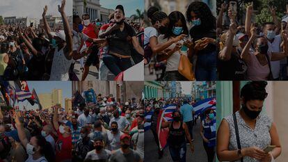 Imagens dos protestos nas redes sociais.