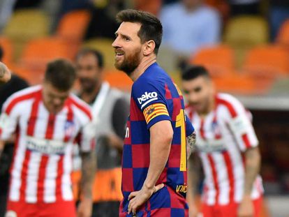 Messi lamenta a derrota contra o Atlético.