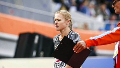 Stepanova, no campeonato europeu de atletismo, em Amsterdã.