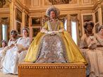 Golda Rosheuvel interpreta a rainha Charlotte em ‘Bridgerton’. Historiadores especulam há anos sobre a possibilidade de que a monarca fosse negra.
