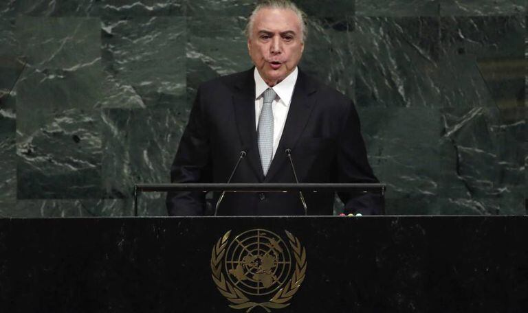Temer, durante seu discurso na ONU nesta terça.