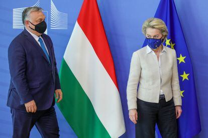 A presidenta da Comissão Europeia, Ursula von der Leyen, em 22 de junho de 2021 em Bruxelas.