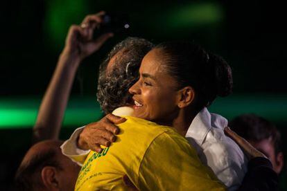 Marina Silva este domingo em São Paulo.