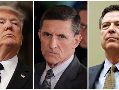 Trump, Flynn e Comey.