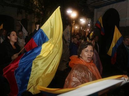 Manifestantes equatorianos do Movimento Criando Oportunidades.