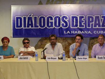 Negociadores das FARC, neste sábado em Havana.