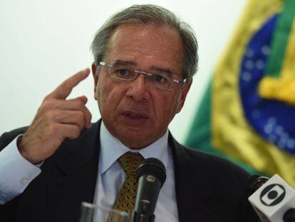 Paulo Guedes, ministro da Economia, nesta segunda-feira em Washington.