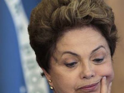 Dilma Rousseff em reuni&atilde;o com PSD, no Planalto nesta quarta.  
