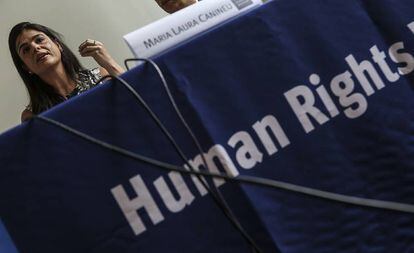 A diretora do Human Rights Watch no Brasil, Maria Laura Canineu, divulga o relat&oacute;rio.