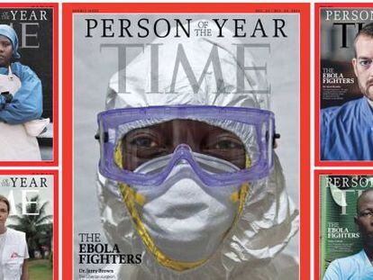 As cinco capas dedicadas aos lutadores contra o ebola.