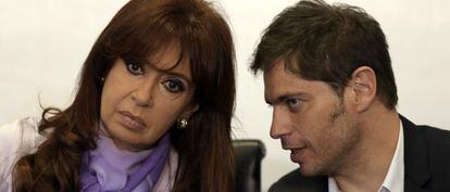 Cristina Kirchner e o ministro da Economia, Axel Kicillof.